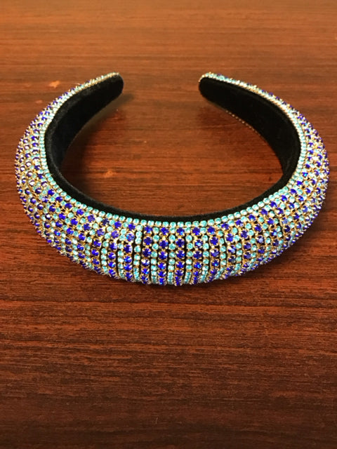 Multi Blue Rhinestone Headband
