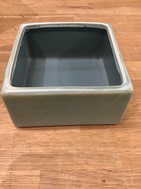 6" Teal Ceramic Square Bowl/Planter