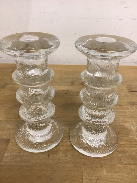 6" Pair Of Littala Festival Candle Holders