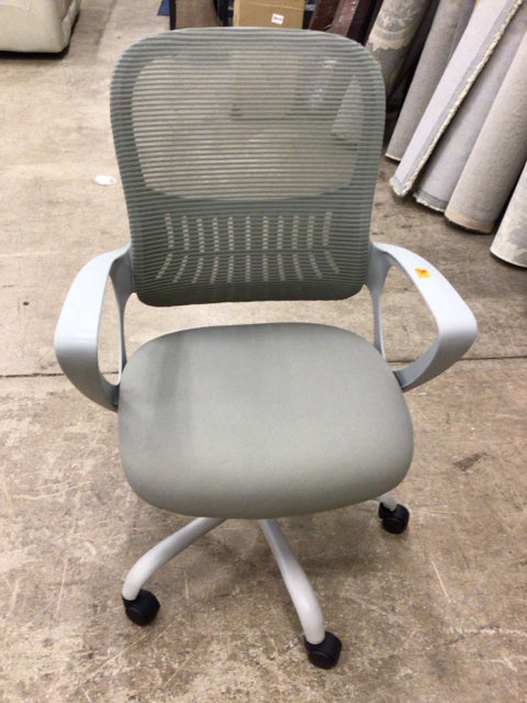 Grey Fabric Desk Chair On Casters