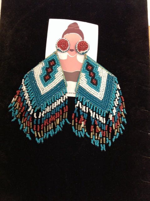 Indian Beaded Dangle Earrings