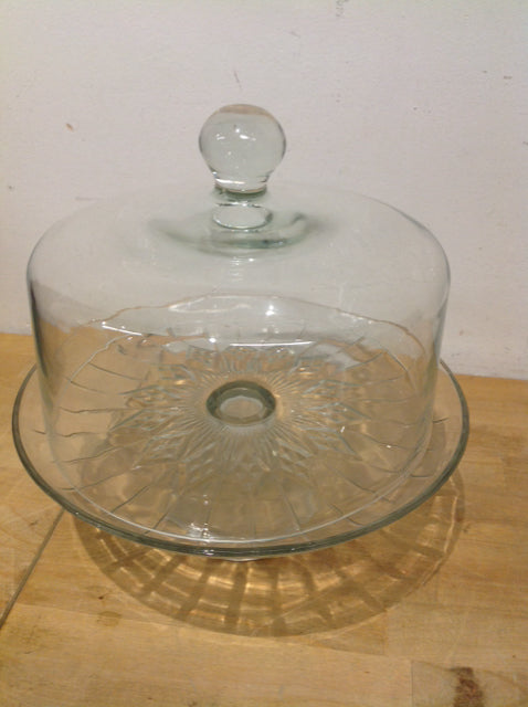 12" Covered Glass Cake Stand