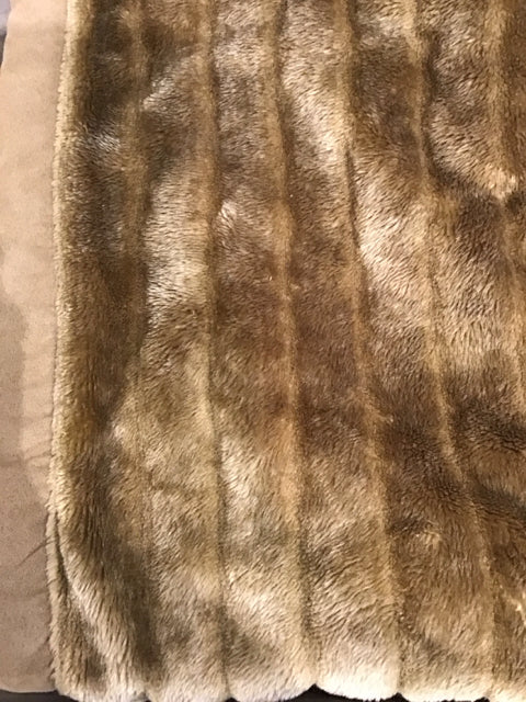 48"x58" Faux Fur Gold/Brown Throw