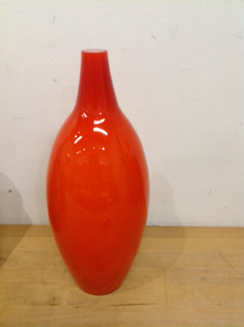 Vase- 15" Orange Glass