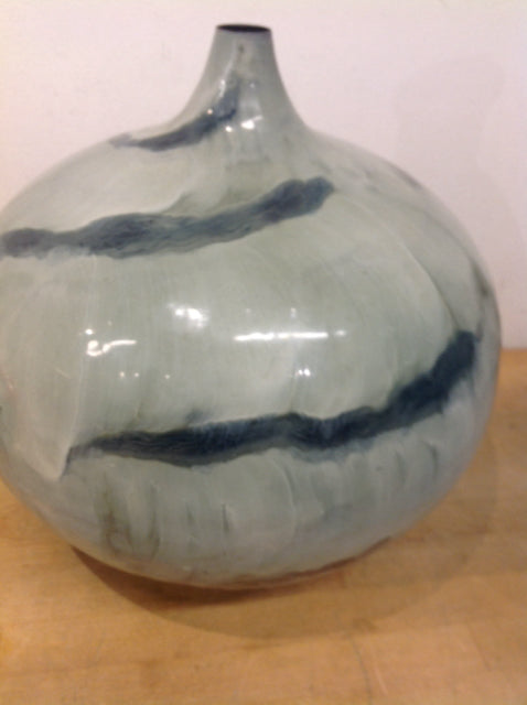 Vase - 14" Teal Metal Cloud Print