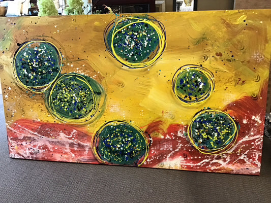 48" x 84" Dale Chihuly Abstract Painting