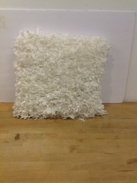 White Fringe Pillow