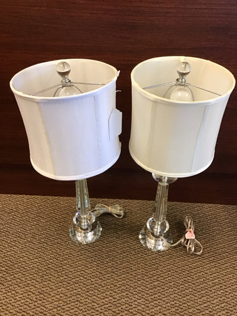 24" Crystal Column Lamps