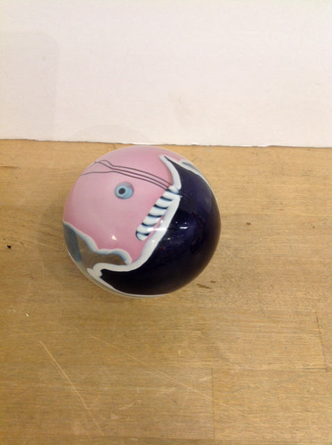 Art Deco Orb Glass Paperweight