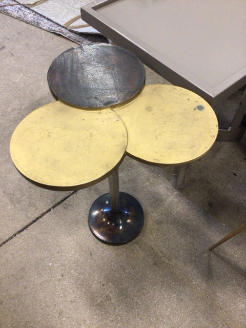Triple Top Brass Accent Table