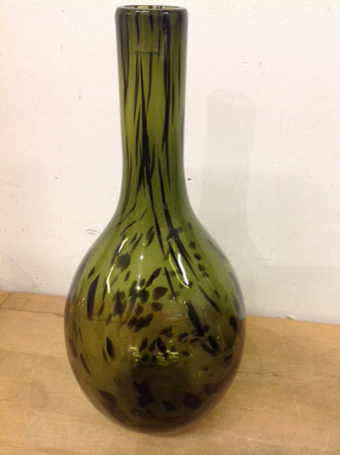 Vase- 16" Murano Green Art Glass