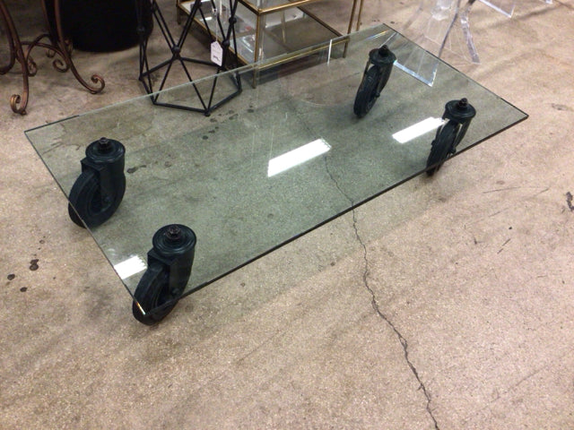 55.1" Fontana Arte Tavolo Con Ruote Coffee Table