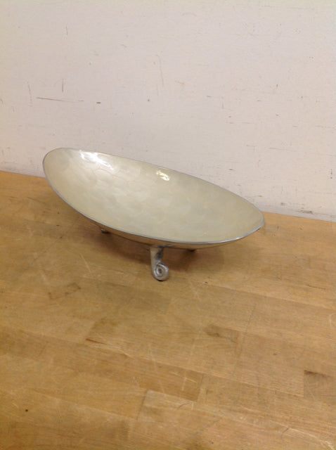 15.5" Enameled Metal Tray w/Feet