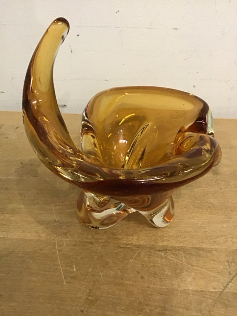 7" Chalet Amber Glass Art