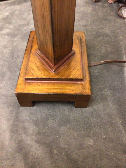 AS-IS Uttermost Wood Table Lamp W/Black Shade(Has Been Touched Up)