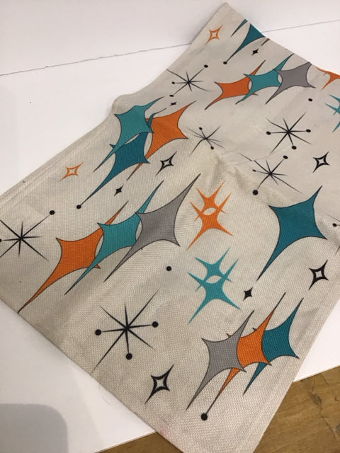Orange/Aqua Grey Table Runner