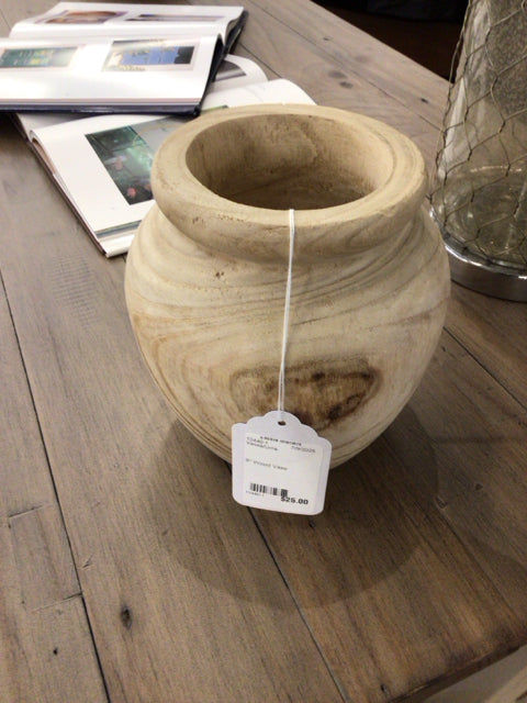 8" Wood Vase