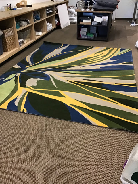 8'x10' Custom Scan Design Wool Rug
