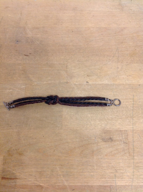 Black/Brown Woven Leather Bracelet