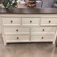 AS-IS Ashley Furniture Cream Two Tone Seven Drawer Dresser(Top Damage)