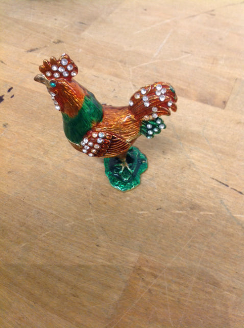 Enamel Stone Rooster Trinket