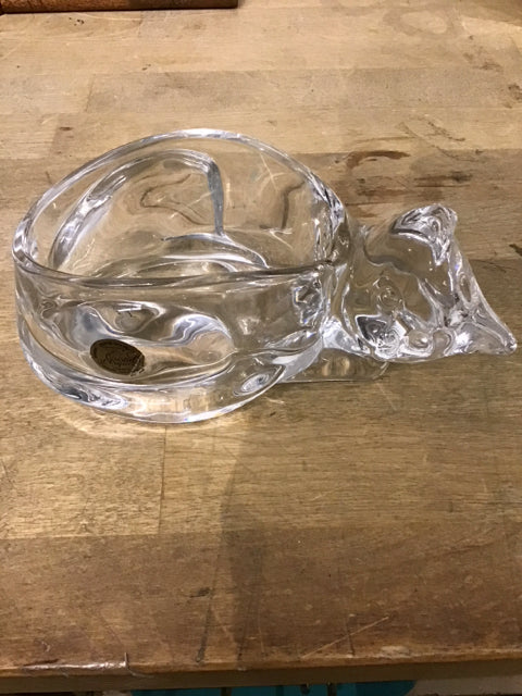 7"x3" Glass Cat Cristal D'Arques Bowl