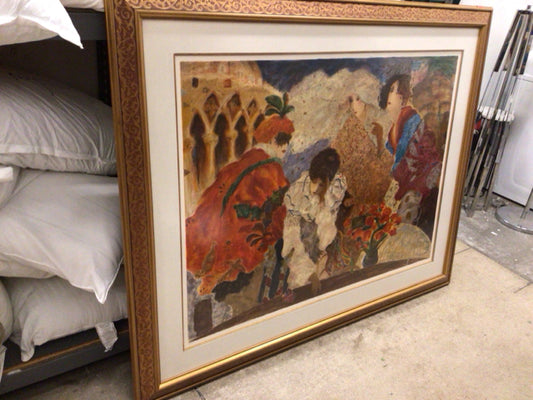 54 1/2" X 68" Roy Fairchild " Masquerade" Framed Serigraph W/Book