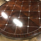 AS-IS Round Wood Inlay Top Coffee Table(Light Scuffs/Scratches/Round Mark)