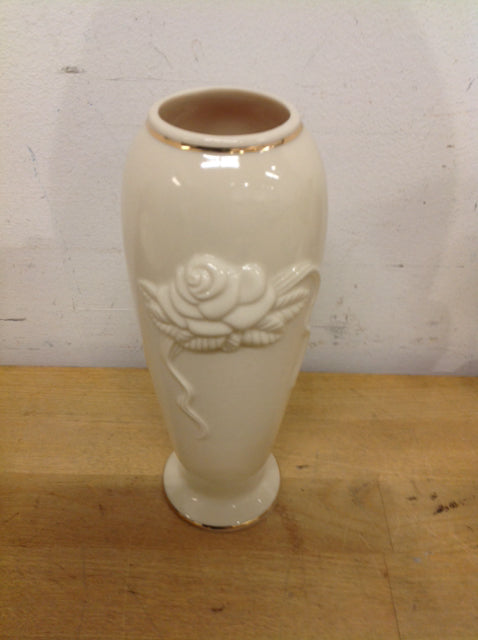 Vase-.7" Lenox Flower Gold Rim