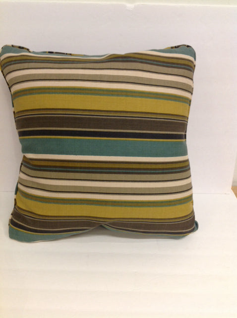 Linen Pillow w/Green Stripes