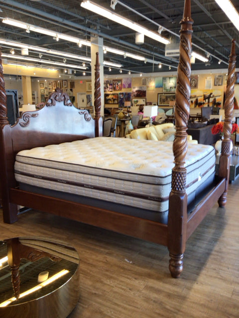 Tommy Bahama Style Wood King Poster Bed