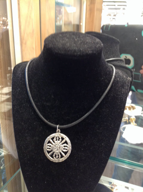 Leather/Silver Necklace