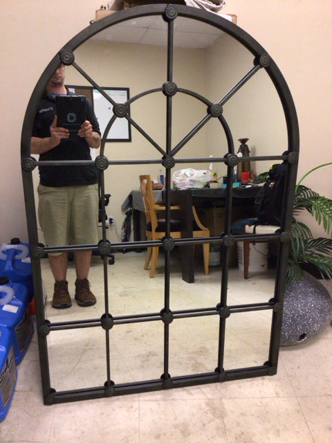 36 1/4" X 53" Z Gallerie Metal Framed Arch Mirror