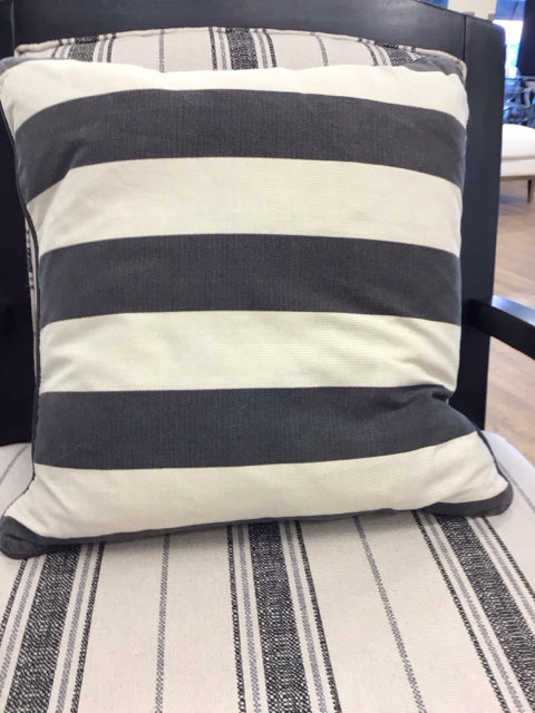 Cream Grey Stripe Pillow