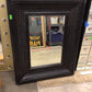36" X 28" AS-IS Dark Wood Framed Beveled Mirror(Frame Damage)