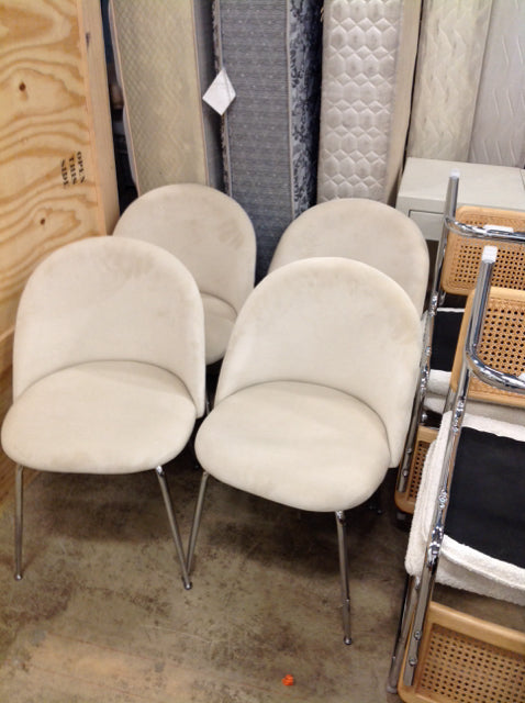 4 Velvet Upholstered Dining Chairs