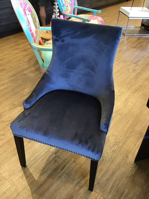 Grey Upholstered Nailhead Tufted Accent Chair
