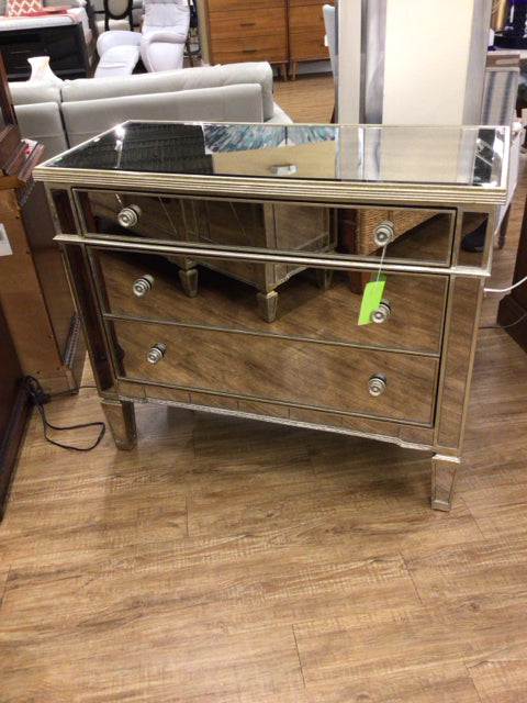 Mirrored Three Drawer Chest