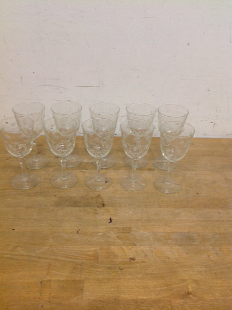 Set/10 Libbey Rock Sharpe Water Goblets