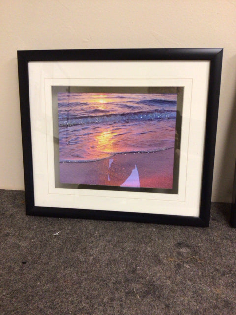 16" X 14" Black Framed Sunset Print