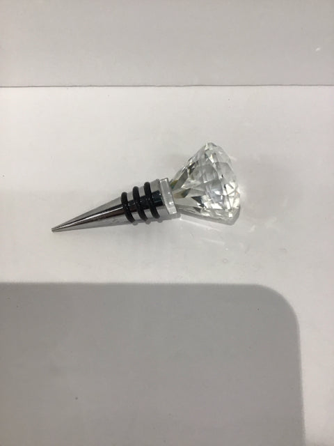 Cut Crystal & Metal Wine Bottle Stopper