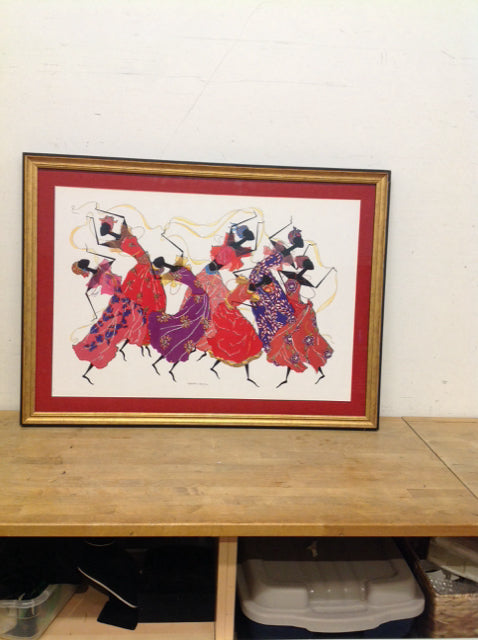 34x23.5 Framed African Dancers AS IS