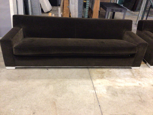 99" X 37"Stewart Furniture Design Mohair Brown Sofa