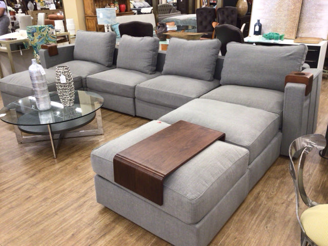 Love Sac 6 Pc Grey Fabric Sectional