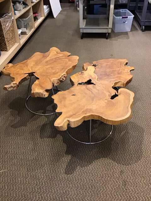 Set/3 Live Edge Wood Nesting Tables