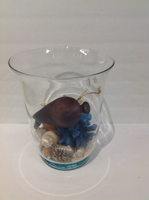 8" Glass Bowl w/Seashells