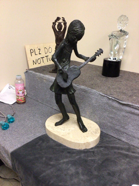 24" Stone & Metal Guitar Sculpture
