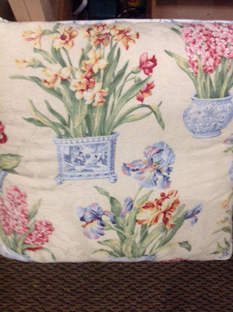 Pillow- 20" Yellow Floral Print