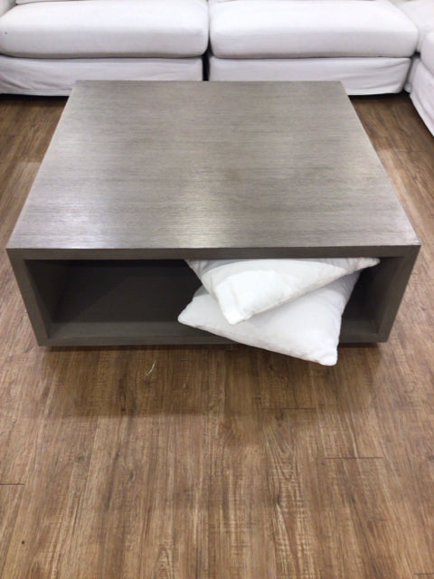 AS-IS 42" Square City Furniture Grey Wood Coffee Table