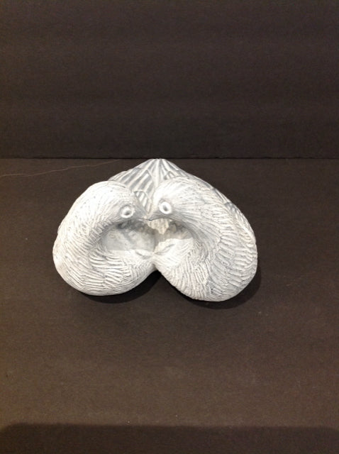 Small Clay Kissing Doves Table Decor